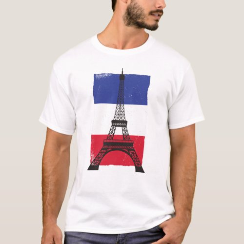 France Paris French Flag T_Shirt