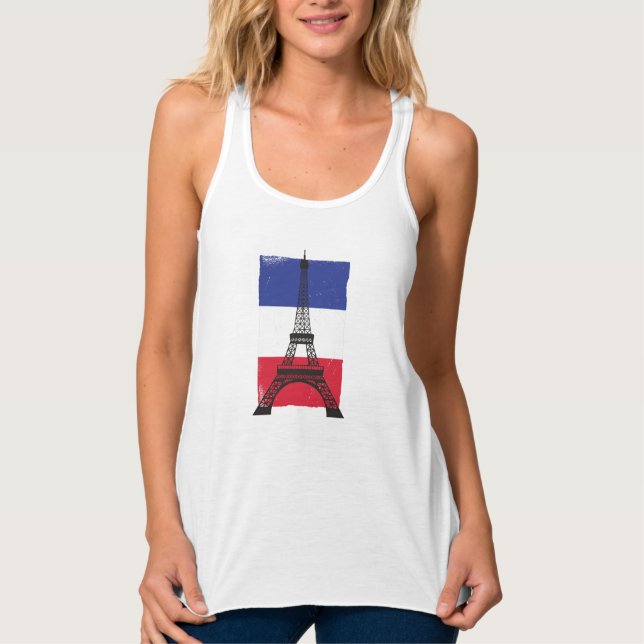 France Paris French Flag Tank Top (Front)