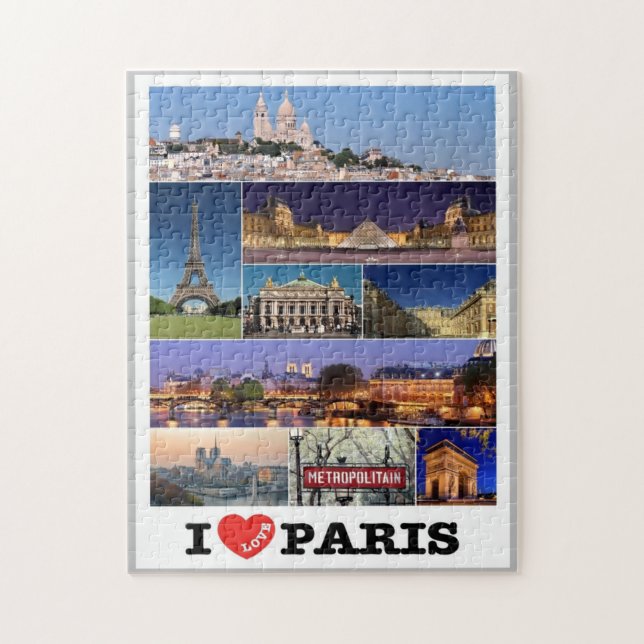 France - Paris - I Love - Jigsaw Puzzle (Vertical)