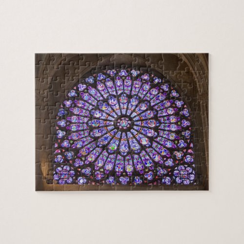 France Paris Interior detail of stained glass Jigsaw Puzzle