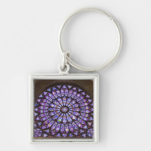 France, Paris. Interior detail of stained glass Keychain