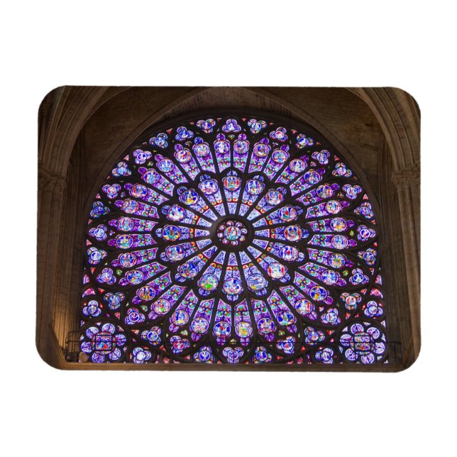 France, Paris. Interior detail of stained glass Magnet (Horizontal)