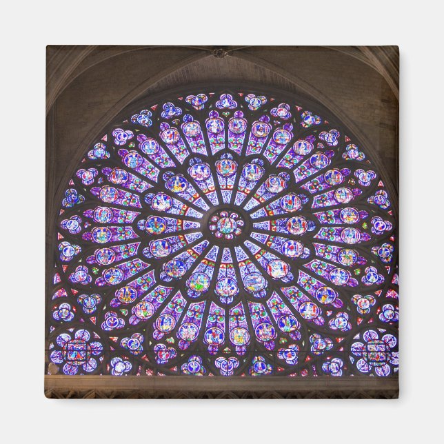 France, Paris. Interior detail of stained glass Magnet (Front)