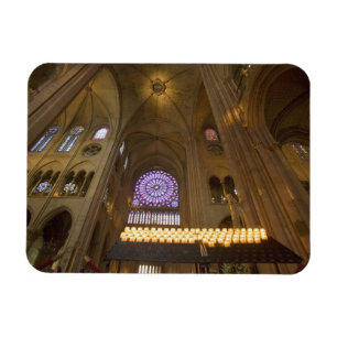 France, Paris. Interior of Notre Dame Cathedral. Magnet