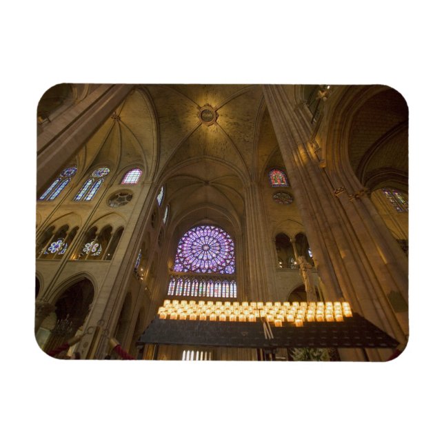 France, Paris. Interior of Notre Dame Cathedral. Magnet (Horizontal)