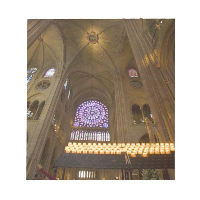France, Paris. Interior of Notre Dame Cathedral. Notepad (Front)
