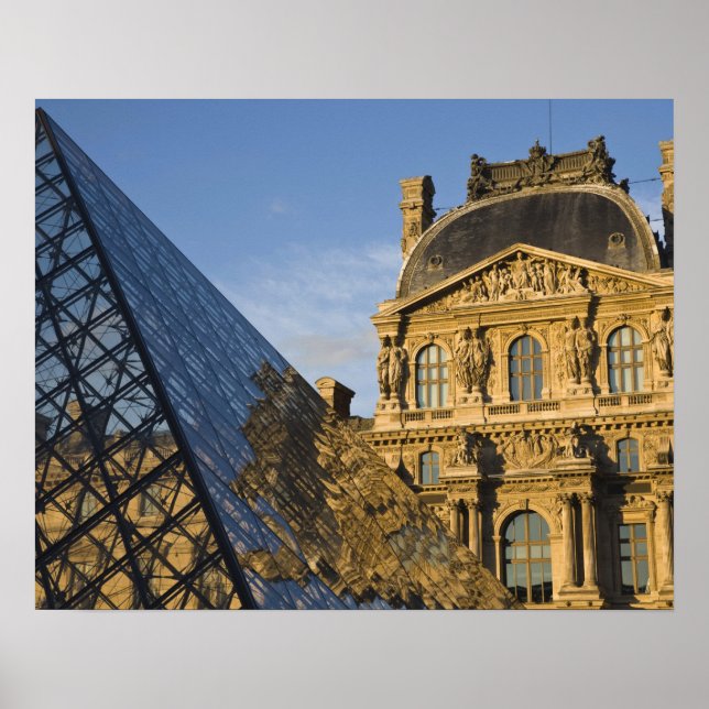 France, Paris, Louvre Museum and the Pyramid, Poster (Front)