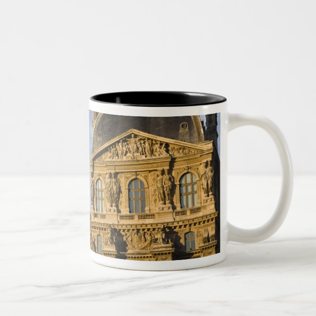 France, Paris, Louvre Museum and the Pyramid, Two-Tone Coffee Mug (Right)