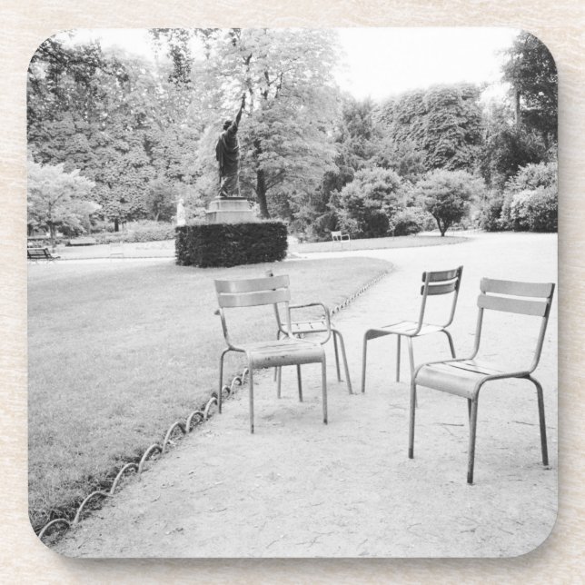 FRANCE, Paris: Luxembourg Gardens Statue of Beverage Coaster (Front)