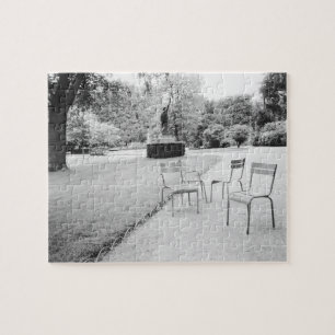 FRANCE, Paris: Luxembourg Gardens Statue of Jigsaw Puzzle