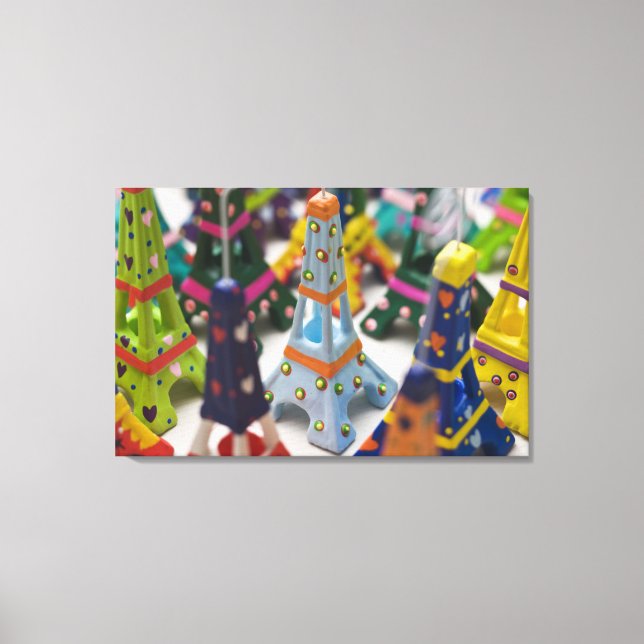 France, Paris, Miniature Eiffel Towers Canvas Print (Front)