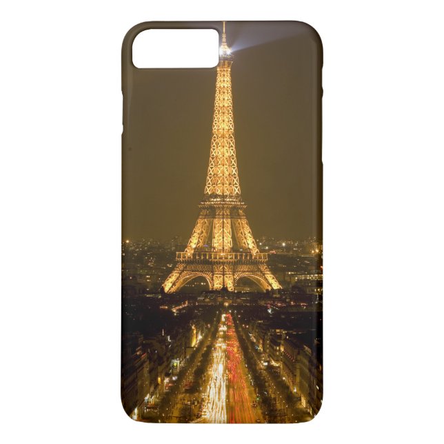 France, Paris. Nighttime view of Eiffel Tower Case-Mate iPhone Case (Back)
