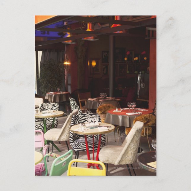 France, Paris, outdoor cafe Postcard (Front)
