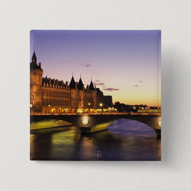 France, Paris, River Seine and Conciergerie at Button (Front)