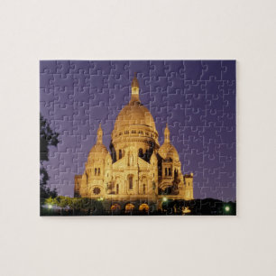 France, Paris, SacrÃ©-Coeur at dusk. Jigsaw Puzzle