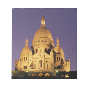 France, Paris, Sacré-Coeur at dusk. Notepad