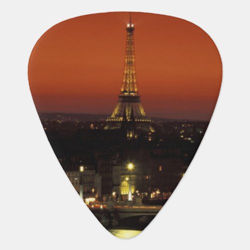 France Paris Sunset view of Eiffel Tower and Guitar Pick
