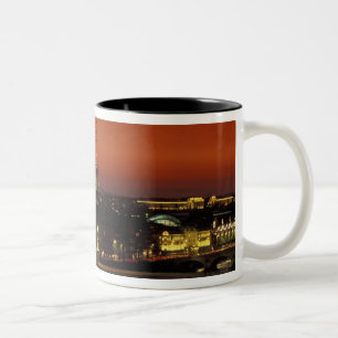 France, Paris Sunset view of Eiffel Tower and Two-Tone Coffee Mug