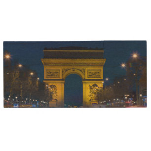 France, Paris. The Arc de Triomphe and the Wood USB Flash Drive