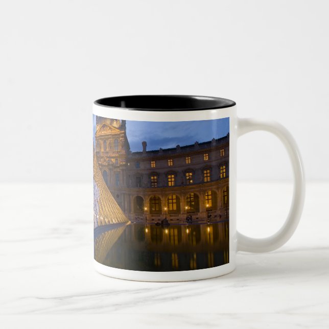 France, Paris. The Louvre at twilight. Credit 3 Two-Tone Coffee Mug (Right)