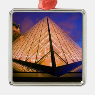 France, Paris. The Louvre museum at twilight. 2 Metal Ornament