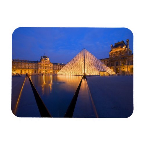 France Paris The Louvre museum at twilight Magnet
