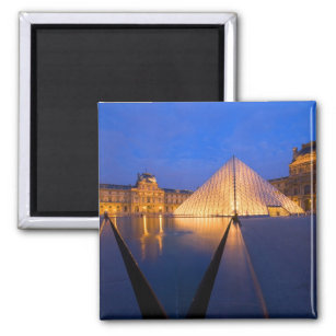 France, Paris. The Louvre museum at twilight. Magnet