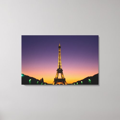 France Paris Tour Eiffel at sunset Canvas Print