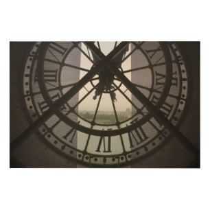 France, Paris. View across Seine River through Wood Wall Art