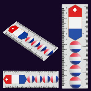 France Patriotic Flag Ruler
