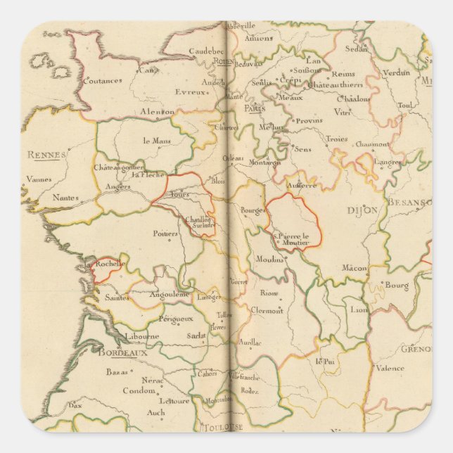 France President Square Sticker (Front)