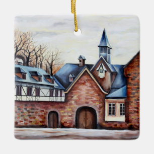 France Provenance Liege Belgium Village Ceramic Ornament