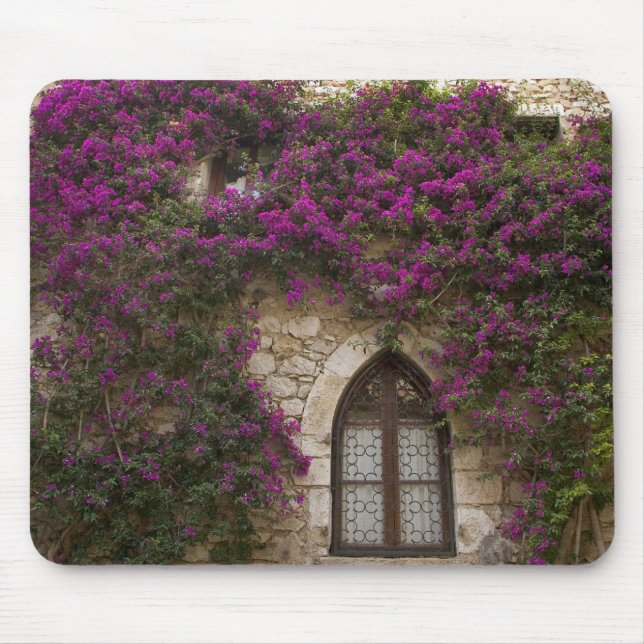 France, Provence, Eze. Bright pink Mouse Pad (Front)