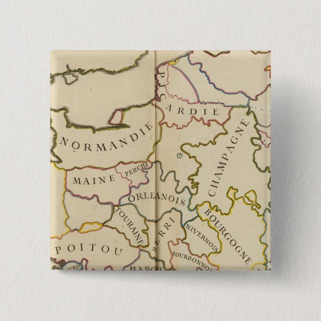 France, Providences and Boundaries Pinback Button (Front)