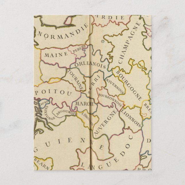 France, Providences and Boundaries Postcard (Front)