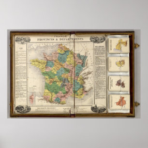 France Provinces and Departments Poster