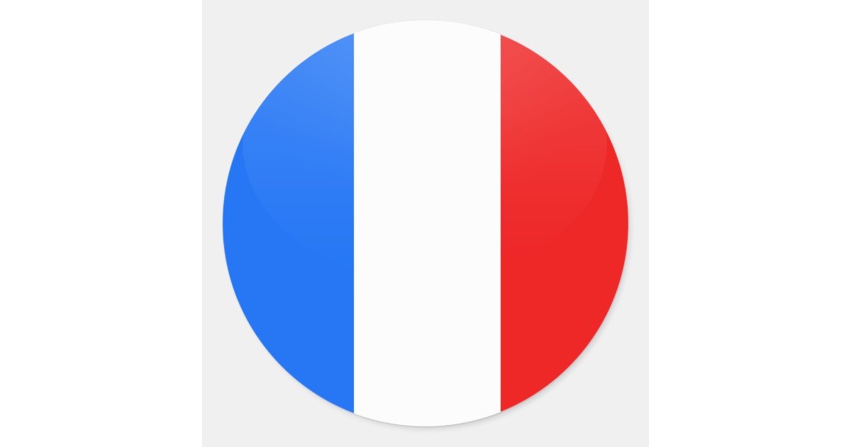 France quality Flag Circle Classic Round Sticker | Zazzle.com