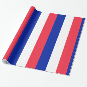 France Red White Blue Wrapping Paper