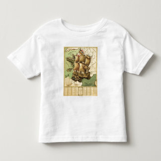 France Represented as a ShipPanoramic Map Toddler T-shirt