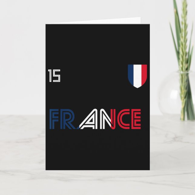 France Retro Soccer French Flag  Card (Front)