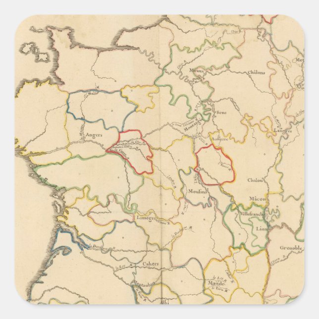 France Rivers Square Sticker (Front)