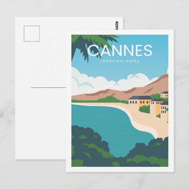 France Riviera Cannes Travel Place Illustration Postcard (Front/Back)