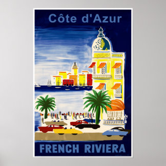 France, Riviera poster