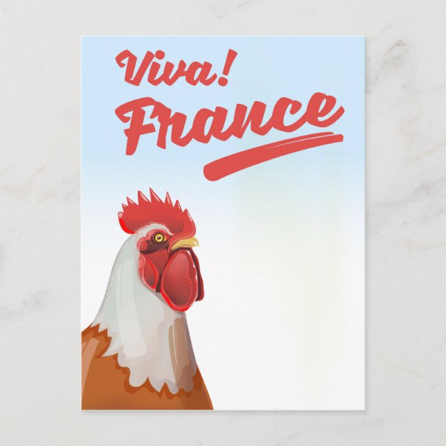 France Rooster travel poster Postcard (Front)