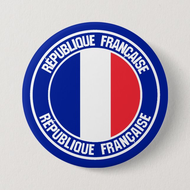 France Round Emblem Button (Front)