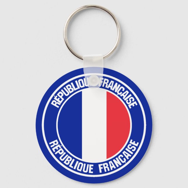 France Round Emblem Keychain (Front)
