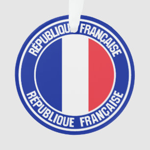 France Round Emblem Ornament