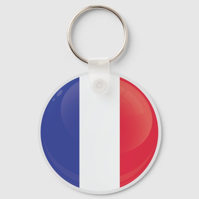 France  Round Icon Flag Keychain (Front)