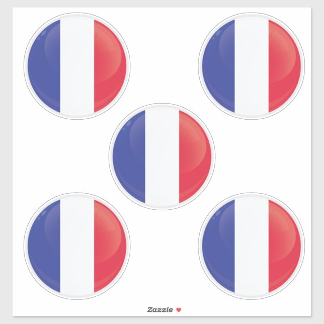 France  Round Icon Flag Sticker (Sheet)