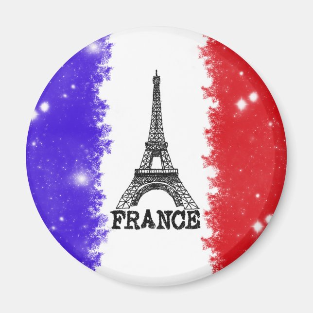 France Round Magnet (Front)